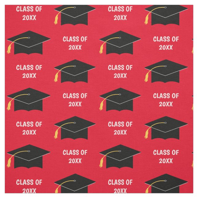 Custom Graduation Cap Class Year Red Fabric (Swatch)