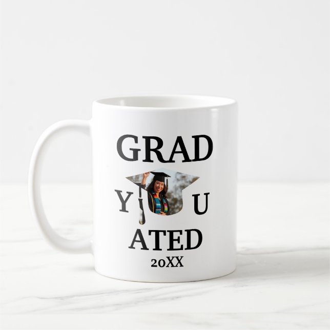 Custom Graduation cap tassel photo template Coffee Mug (Left)