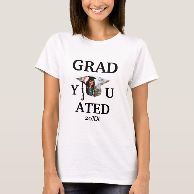 Custom Graduation cap tassel photo template T-Shirt (Front)