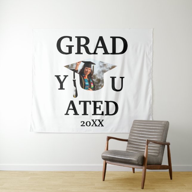 Custom Graduation cap tassel photo template Tapestry (In Situ (Horizontal))