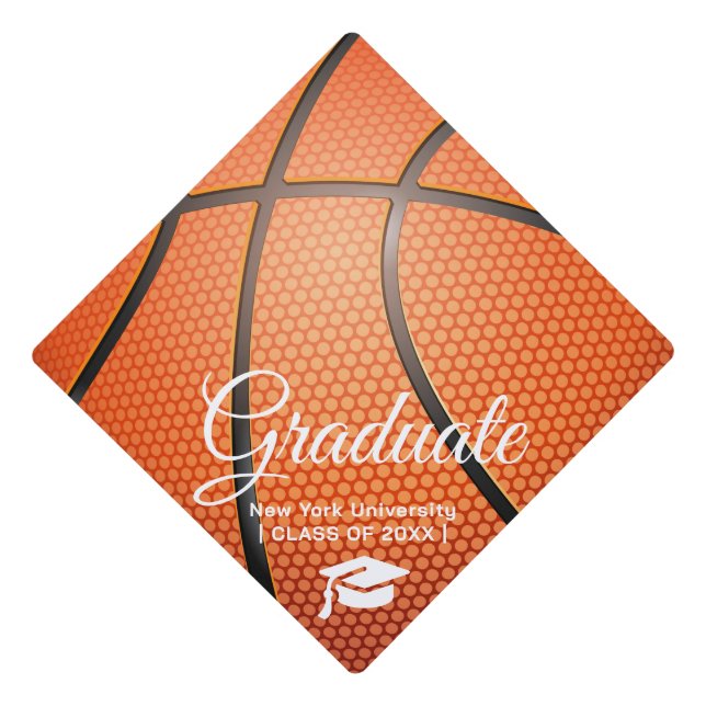 Custom Graduation Cap Topper | Basketball (Front)