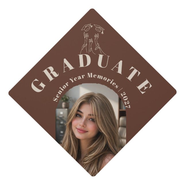 Custom Graduation Cap Topper - Personalized Photo  (Front)