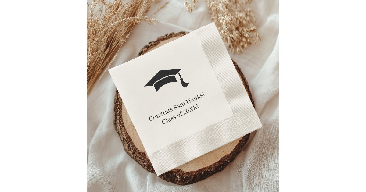 Custom Graduation Class of 2025 Personalized Grad Napkins | Zazzle