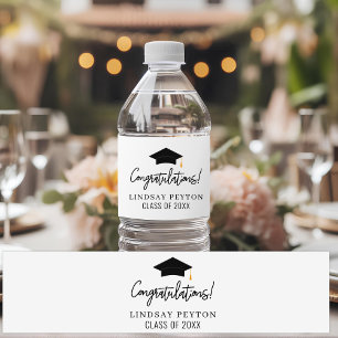 Custom Graduation Class of 2026 Grad Party Favors Water Bottle Label