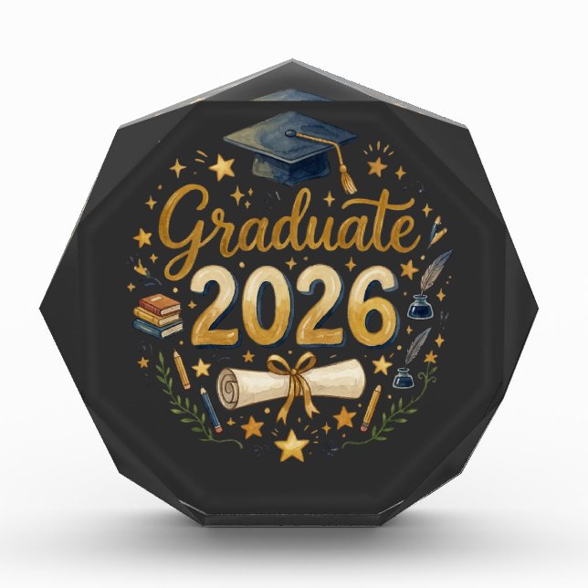 Custom Graduation Class of 2026 Personalized Famil Acrylic Award (Front)