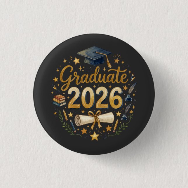 Custom Graduation Class of 2026 Personalized Famil Button (Front)