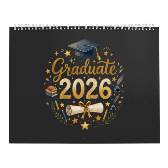 Custom Graduation Class of 2026 Personalized Famil Calendar (Cover)