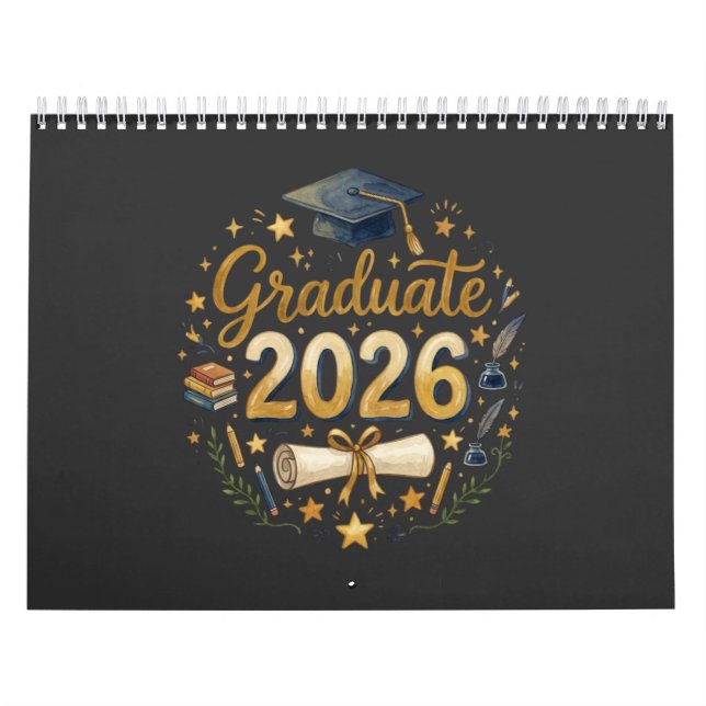 Custom Graduation Class of 2026 Personalized Famil Calendar (Cover)