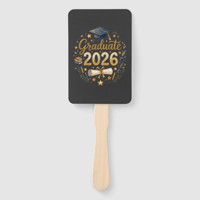 Custom Graduation Class of 2026 Personalized Famil Hand Fan (Front)