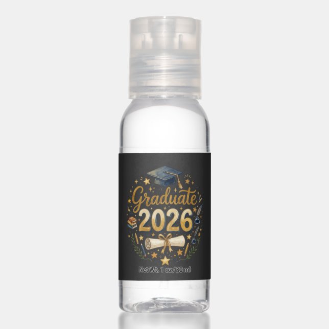Custom Graduation Class of 2026 Personalized Famil Hand Sanitizer (Front)