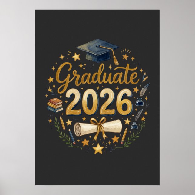 Custom Graduation Class of 2026 Personalized Famil Poster (Front)