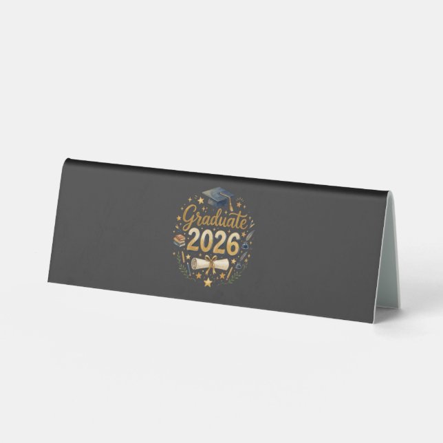 Custom Graduation Class of 2026 Personalized Famil Table Tent (Front)
