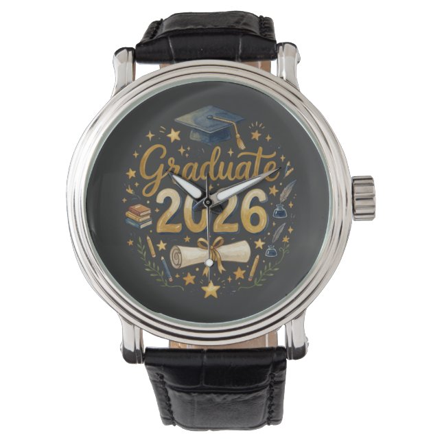 Custom Graduation Class of 2026 Personalized Famil Watch (Front)
