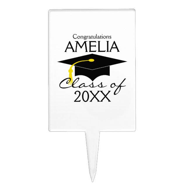 Custom Graduation Class Of 20XX Cake Topper (Front)