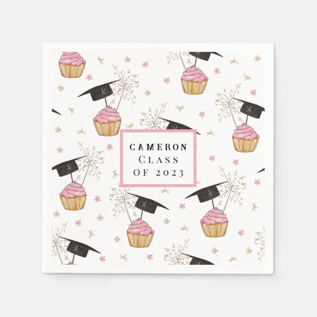 Custom Graduation Class of Cupcake Napkins (Front)