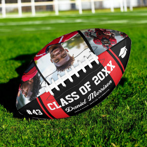 Custom Graduation Class of Senior 3 Photo Football