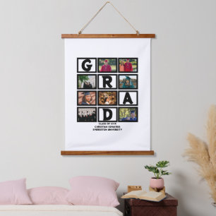 Custom Graduation Class Of Year 8 Photo Collage  Hanging Tapestry