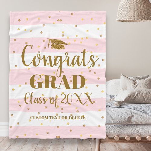 Custom Graduation Congrats Grad Class of 20XX Fun Fleece Blanket