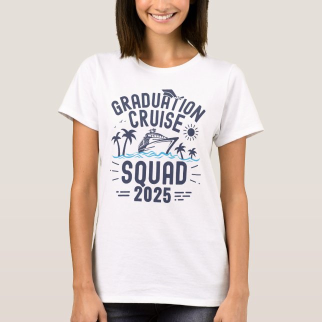 Custom Graduation Cruise Squad Grad Trip Group T-Shirt (Front)