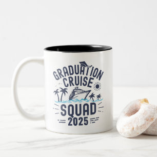 Custom Graduation Cruise Squad Grad Trip Group Two-Tone Coffee Mug