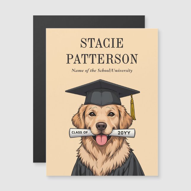 Custom Graduation Cute Golden Retriever Dog (Front/Back)