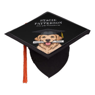 Custom Graduation Cute Golden Retriever Dog Cap Topper
