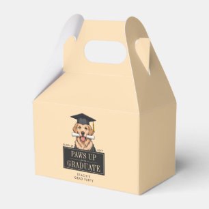 Custom Graduation Cute Golden Retriever Dog Favor Boxes