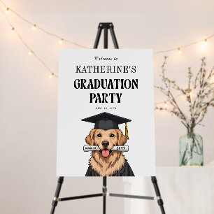 Custom Graduation Cute Golden Retriever Dog Foam Board
