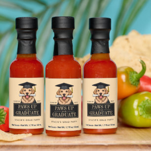 Custom Graduation Cute Golden Retriever Dog Hot Sauces
