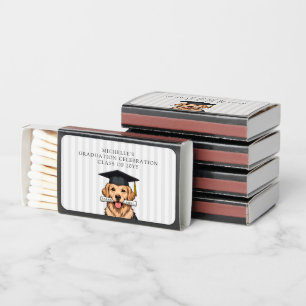 Custom Graduation Cute Golden Retriever Dog Matchboxes