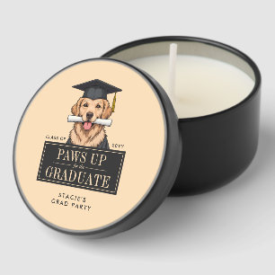 Custom Graduation Cute Golden Retriever Dog Mini Candle Favors