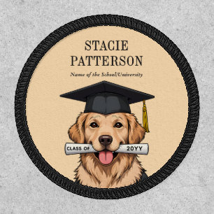 Custom Graduation Cute Golden Retriever Dog Patch