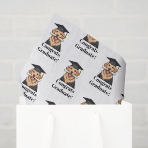 Custom Graduation Cute Golden Retriever Dog Tissue Paper