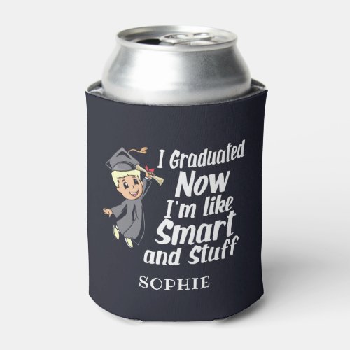 Custom Graduation Gag I Graduated Cartoon Name Can Cooler