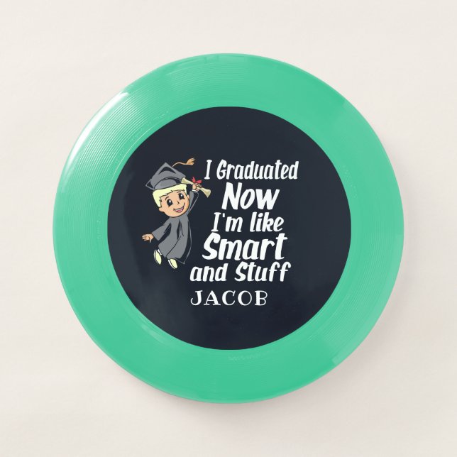 Custom Graduation Gag I Graduated Cartoon Name Wham-O Frisbee (Front)