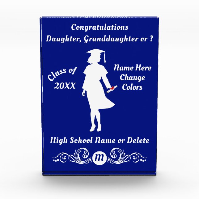 Custom Graduation Gifts for Her, Granddaughter or? (Front)