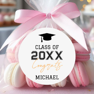 Custom Graduation Grad Party Class Of 2025 Senior Classic Round Sticker