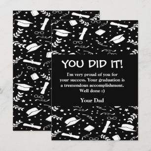 Custom Graduation Greeting Card Two Sided No Fold