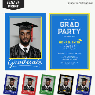 Custom Graduation Invitation Card Classic Design