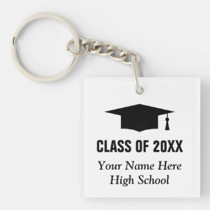 Custom graduation keychain gift with class year