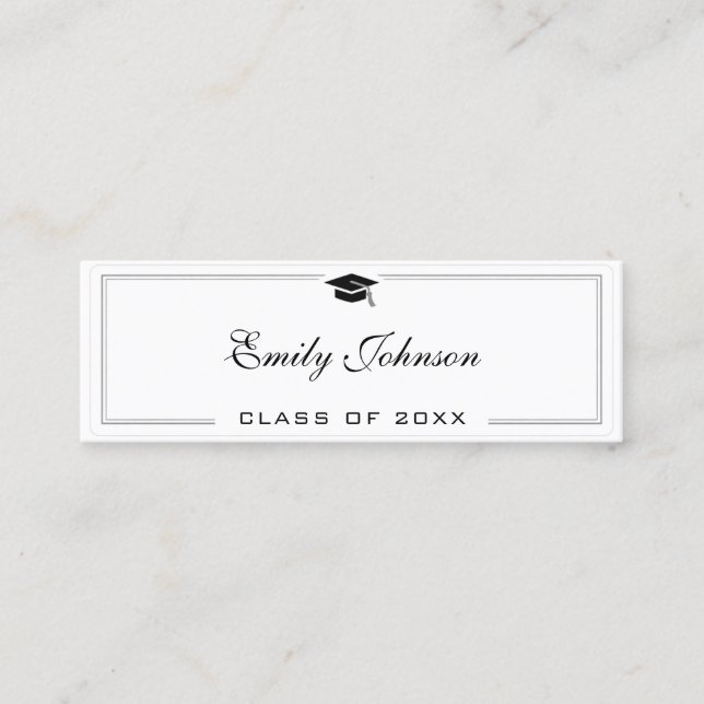 Custom Graduation Name Card - Elegant Classic (Front)