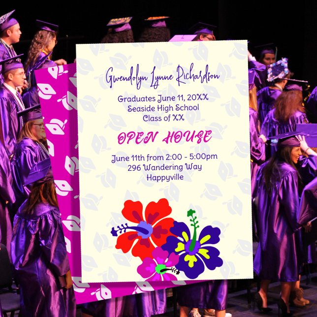 Custom Graduation Open House Hibiscus Flowers (Creator Uploaded)
