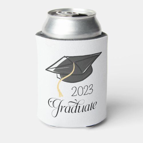 Custom Graduation Party Black Graduation Cap Can Cooler