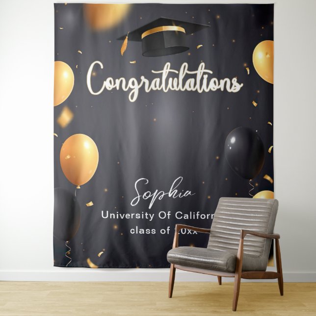 Custom Graduation Party Decor 2025, Party Backdrop (In Situ)