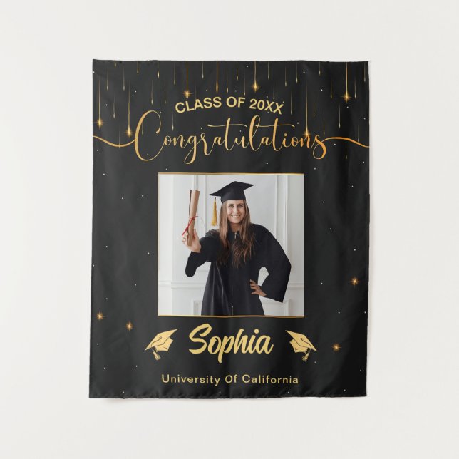 Custom Graduation Party Decor 202X, Party Backdrop (Front)