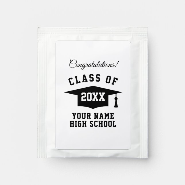 Custom graduation party favor Tea Bag Drink Mix  (Front)
