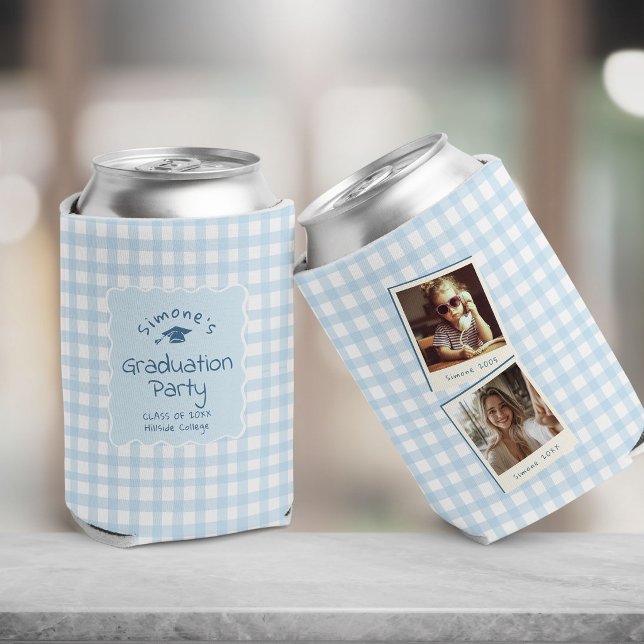 Custom Graduation Party Favor with Throwback Photo Can Cooler (Creator Uploaded)