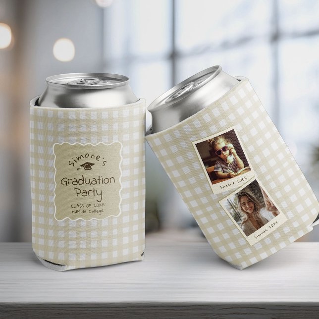 Custom Graduation Party Favor with Throwback Photo Can Cooler (Creator Uploaded)