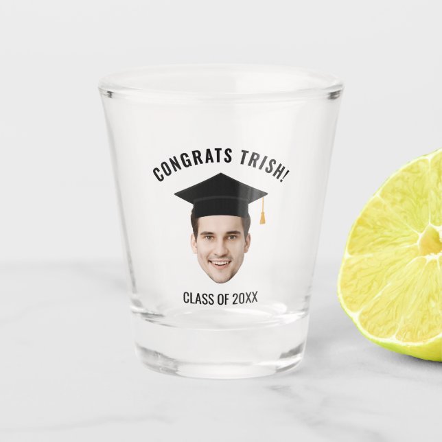 Custom Graduation Party Favors Class of 2025 Grad Shot Glass (Front)