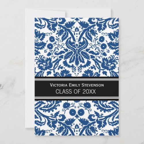 Custom Graduation Party Invitation Blue Black
